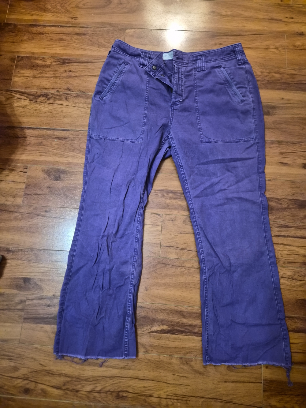 Pilcro Purple Wide-Leg Utility Jeans - Picture 1 of 2